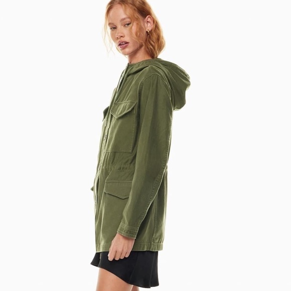 Aritzia Sunday Best Ranger Hooded Jacket In Olive Green  Size Small Utility - Picture 2 of 16